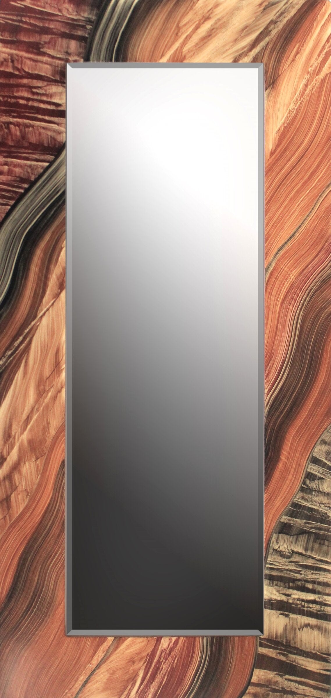 Flamed Wood Mirror