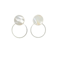 Mother of Pearl Motion Hoop Earrings