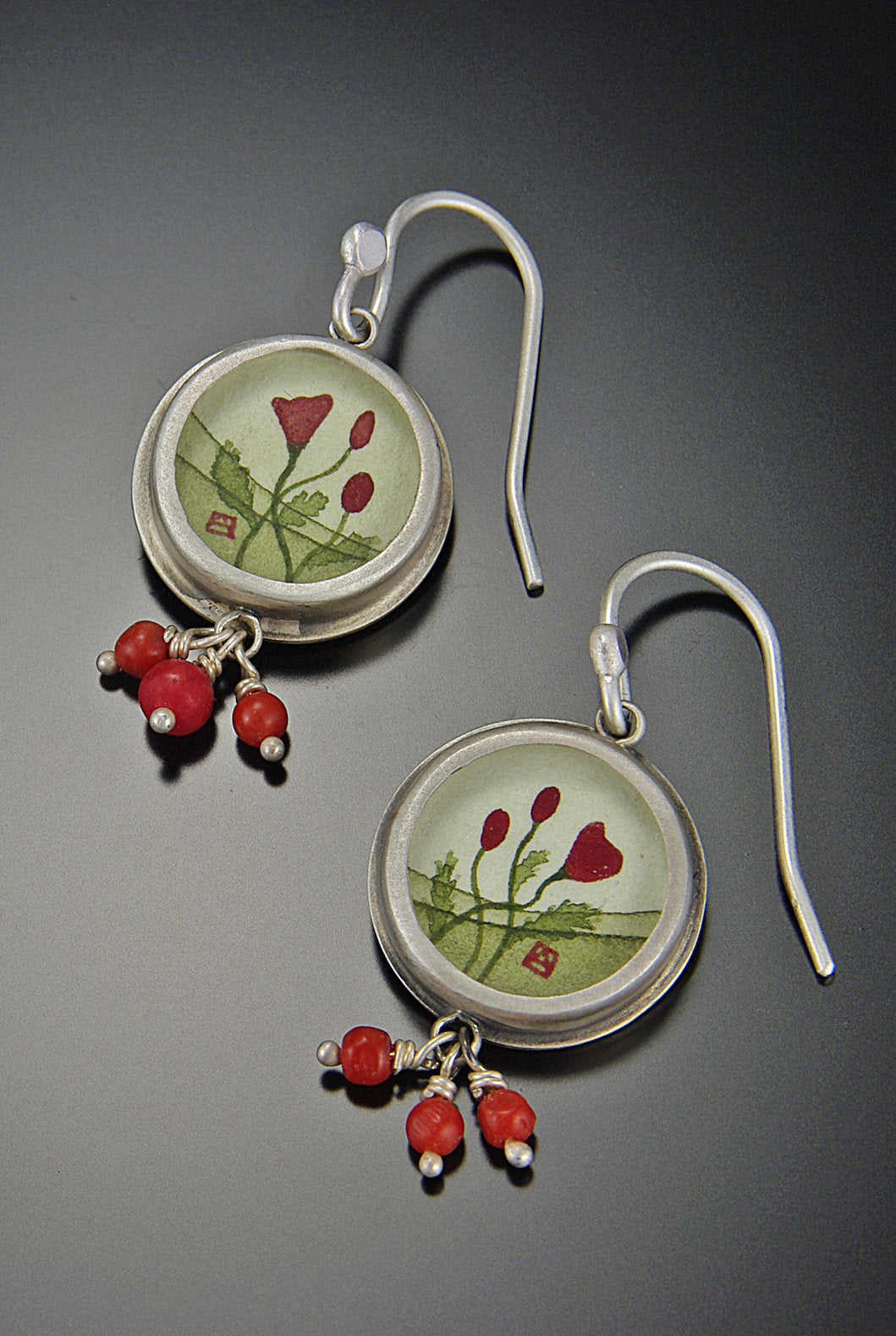 Round Poppy Earrings