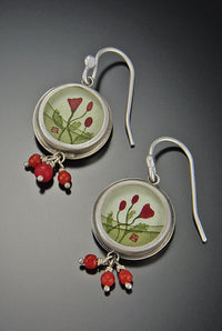 Round Poppy Earrings