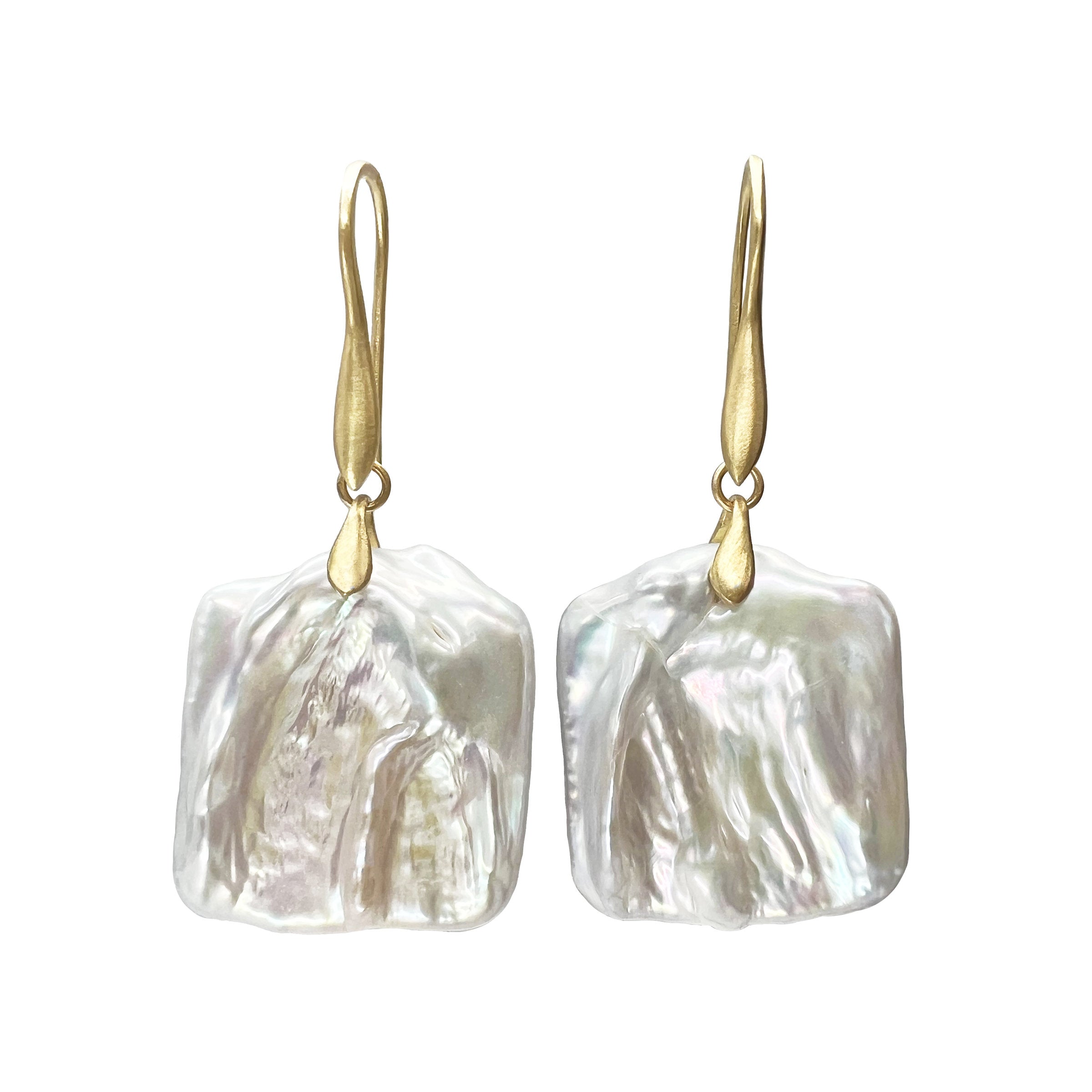 Baroque Square Pearl Dancing Earrings