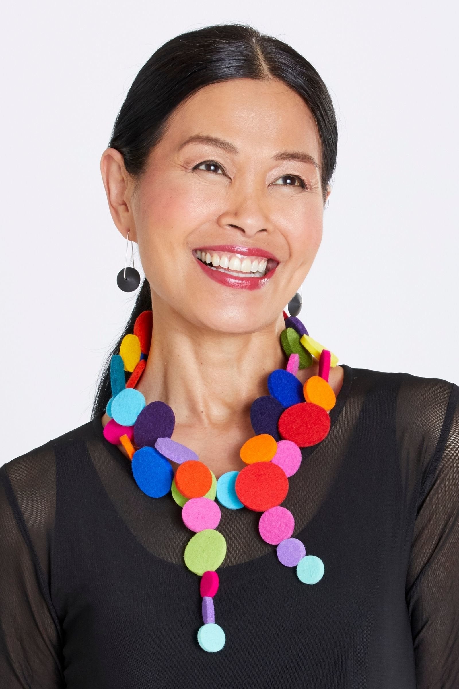 multicolor, shown with the Onyx Abacus Drop Earrings by claudia endler