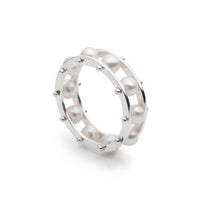 sterling silver with white pearls