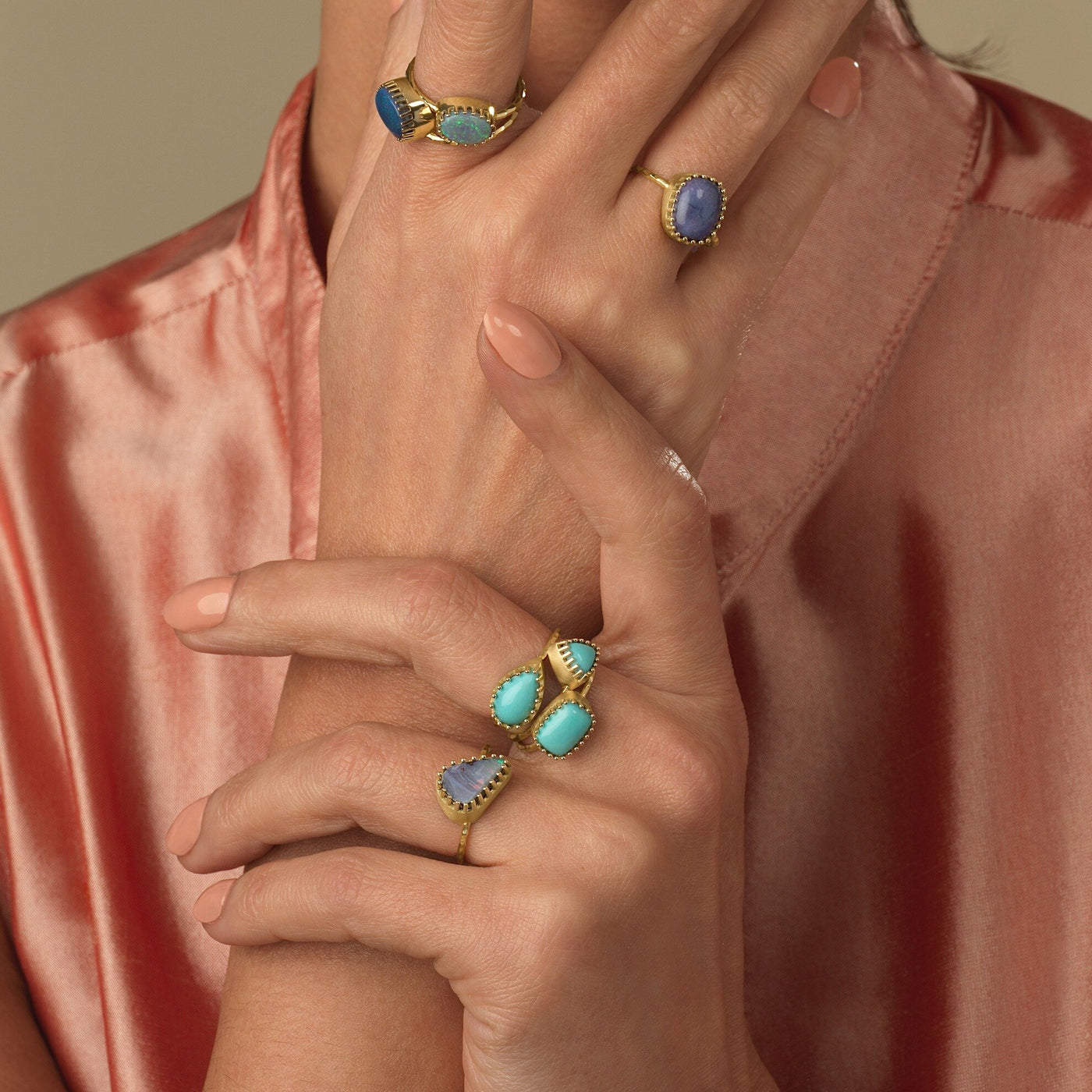 Cushion Turquoise Solitaire Ring