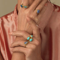 Cushion Turquoise Solitaire Ring