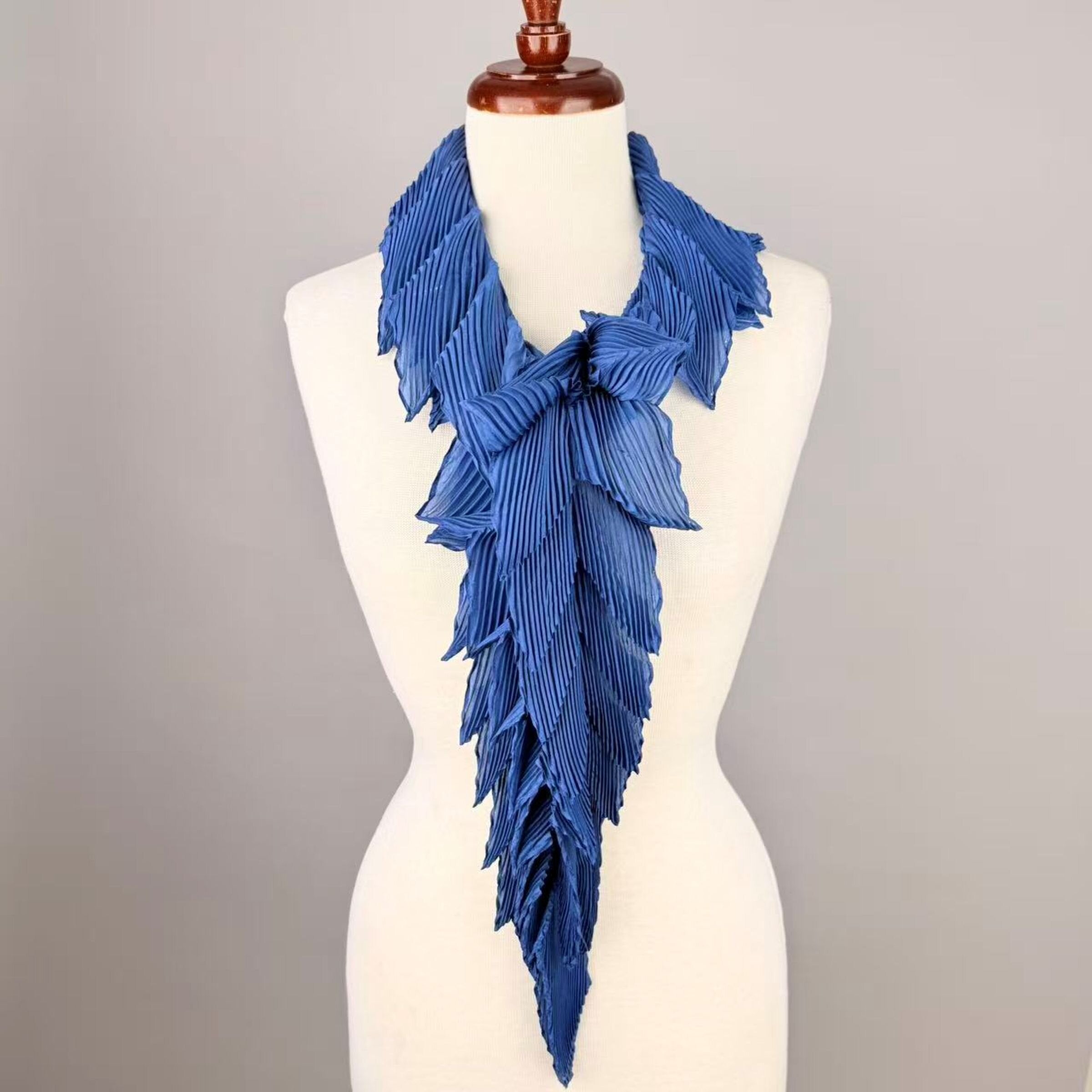 Feathered Pleated Scarf