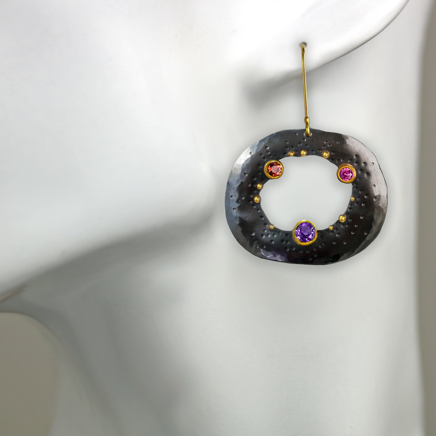 Dotted Pebble Dangle Earrings