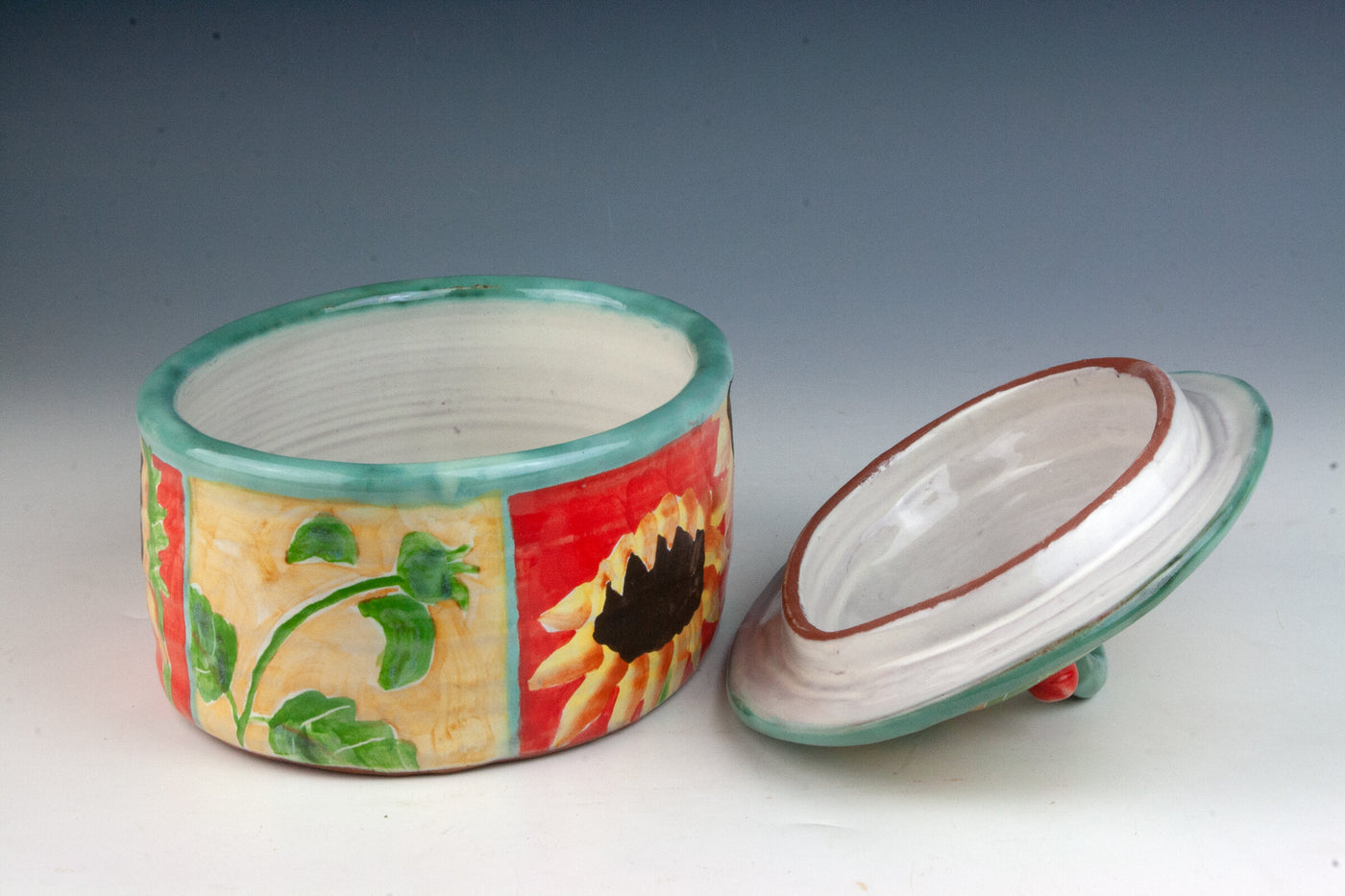 Sunflower Oval Dish with Lid