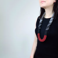 Black, White, Gray, and Red