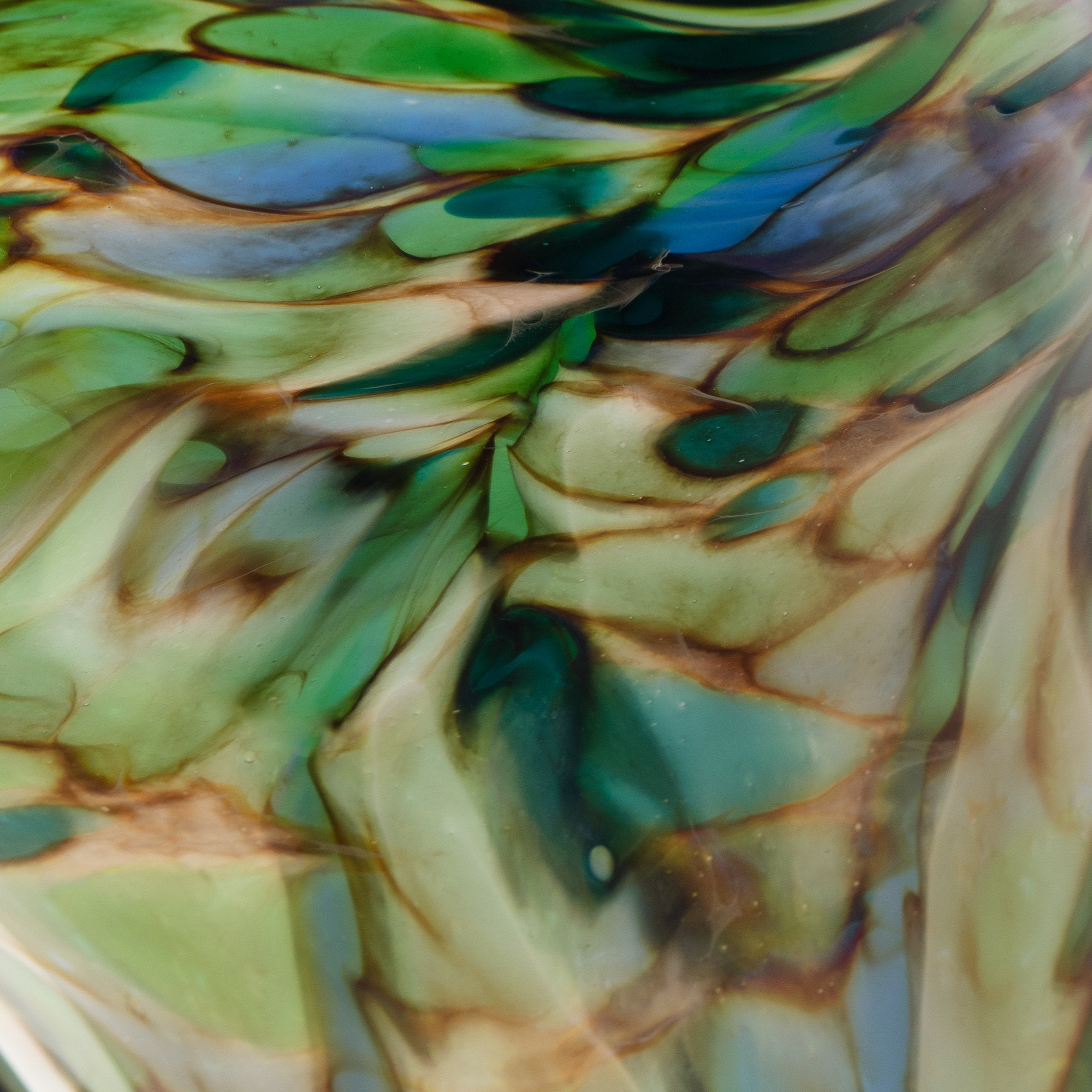 Teal Earth Tone Tall Wave Vase