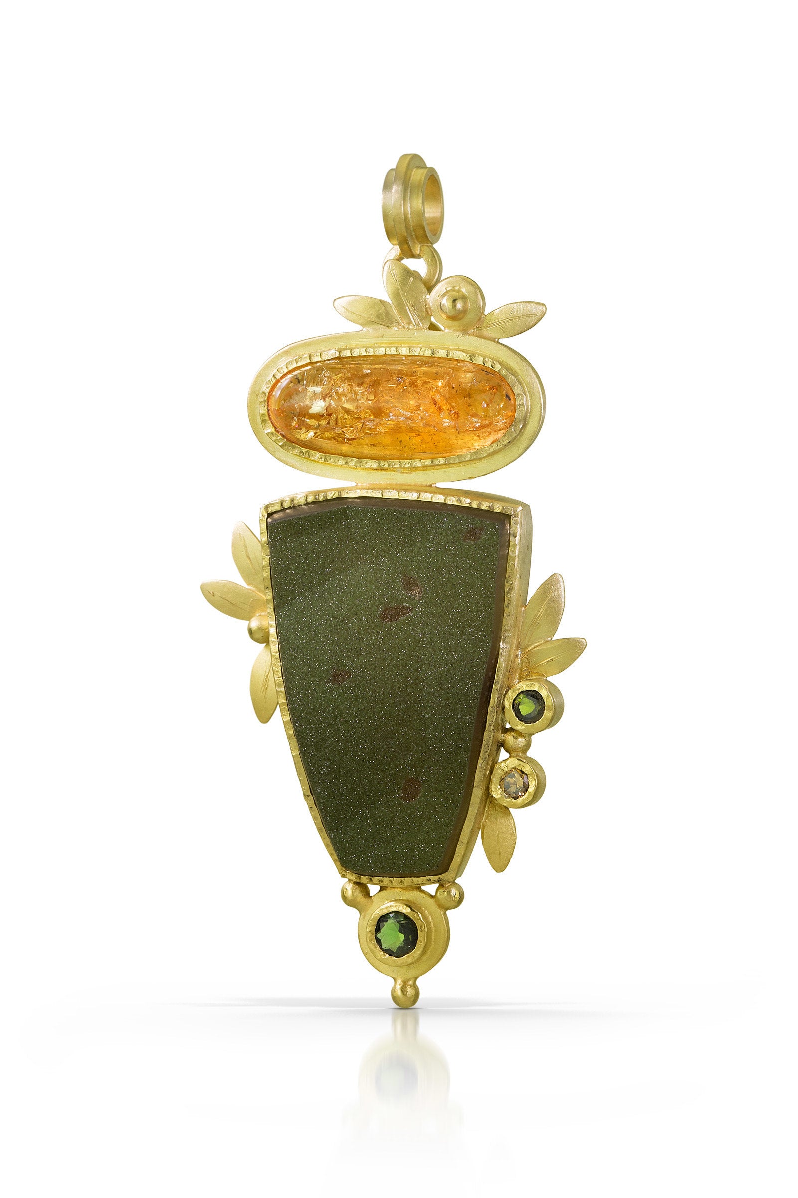 Green Drusy Brooch