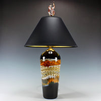 Black Opal Table Lamp with Flame Finial