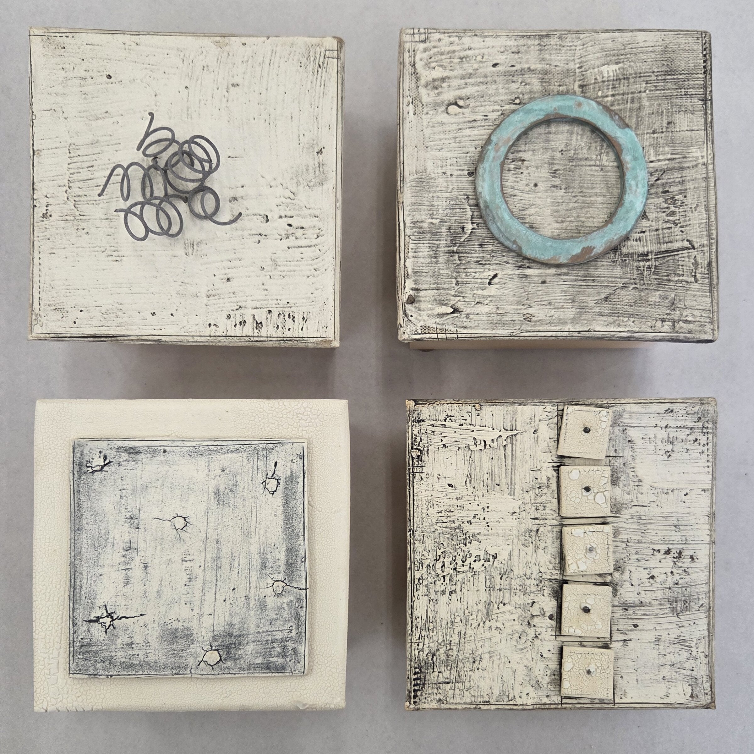 Four Squares with Patina Circle