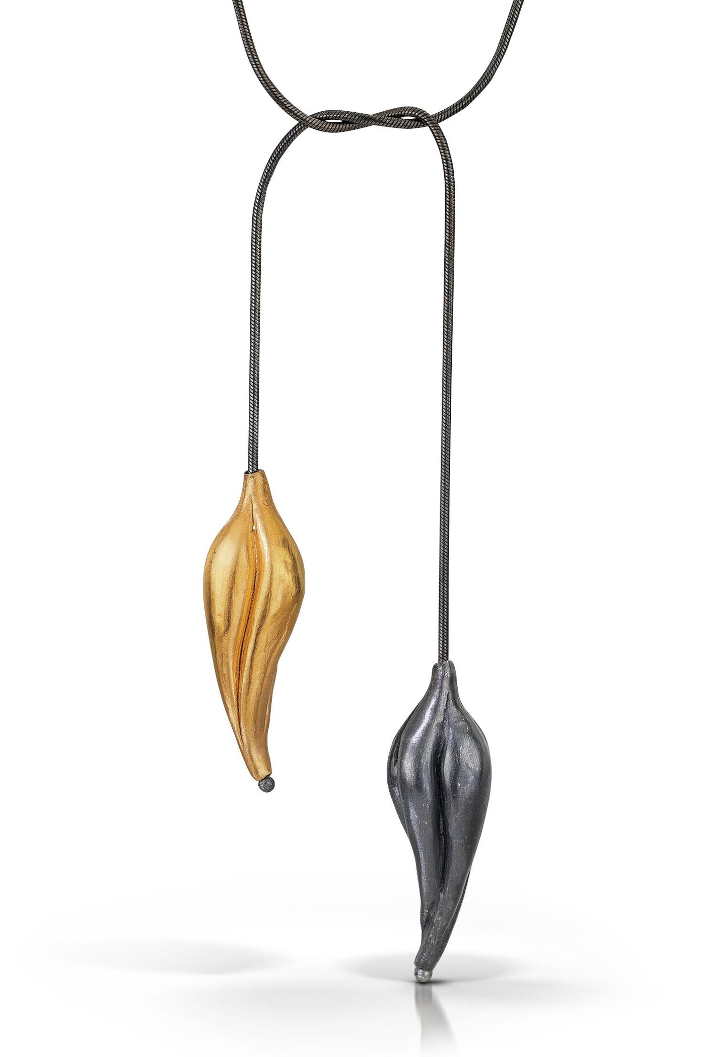 18k gold vermeil and oxidized silver