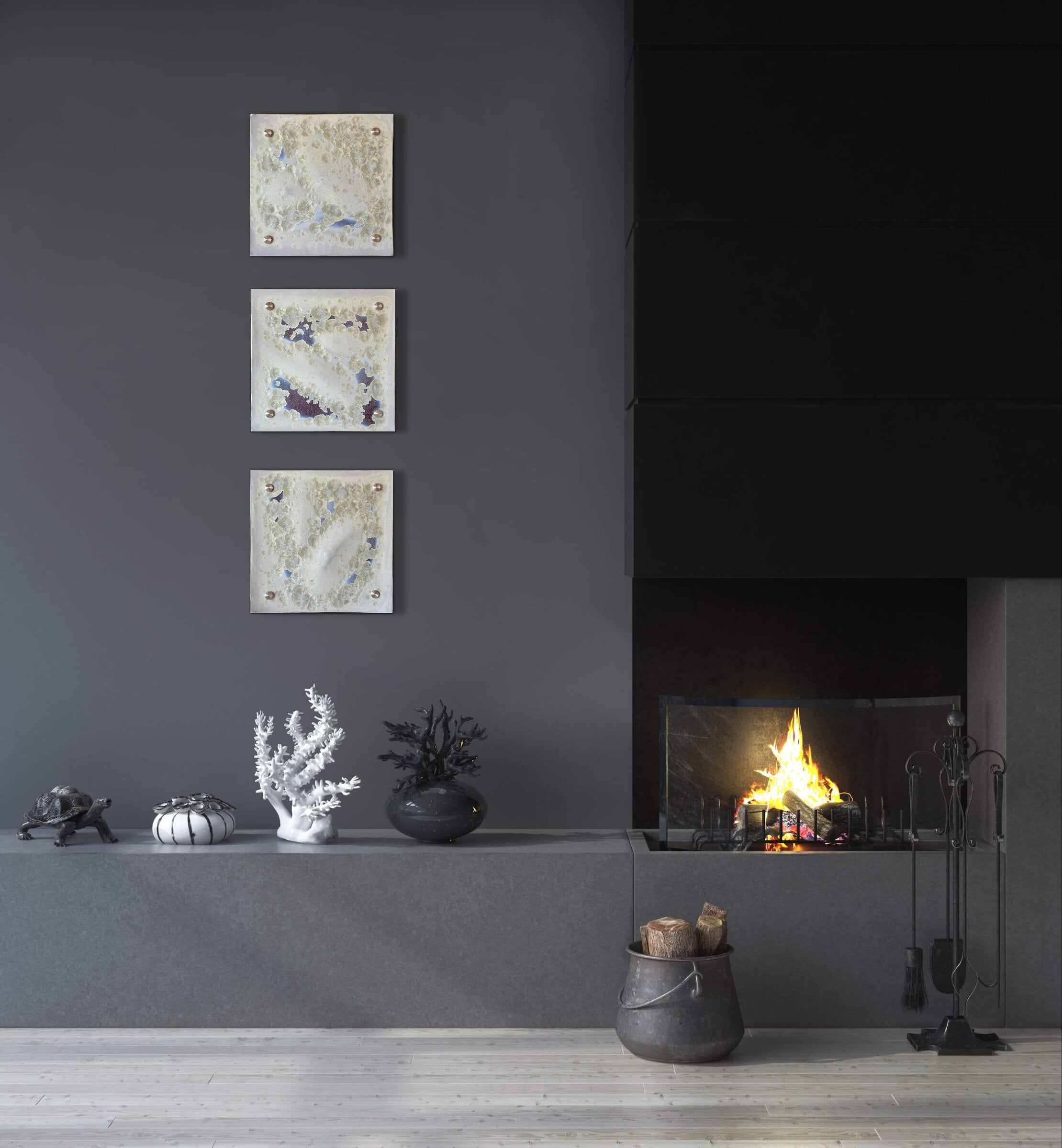 Crystalline Wall Square Set in Pearl