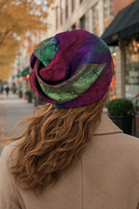 Hand Dyed Batik Wool Hat