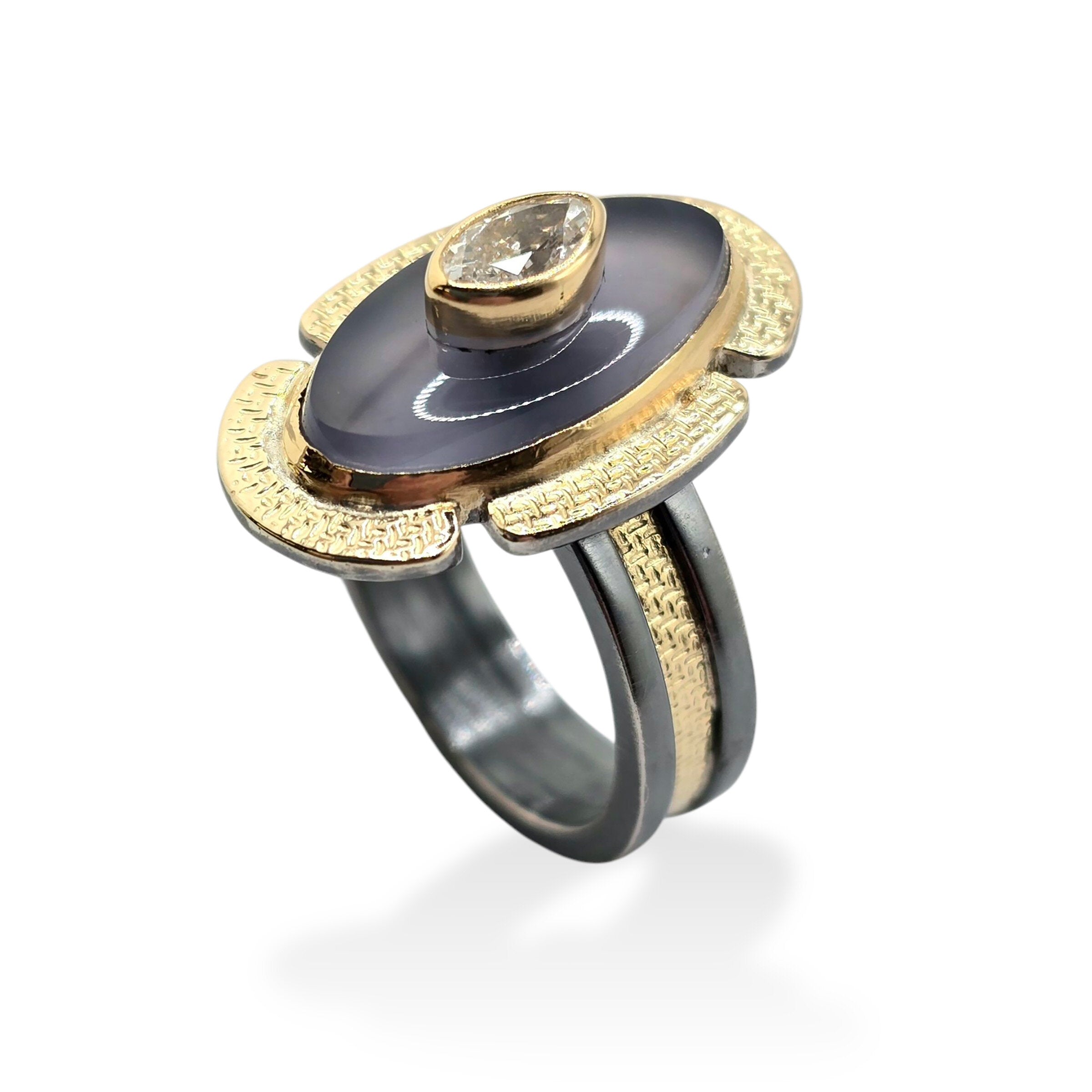 Chalcedony Diamond Ring