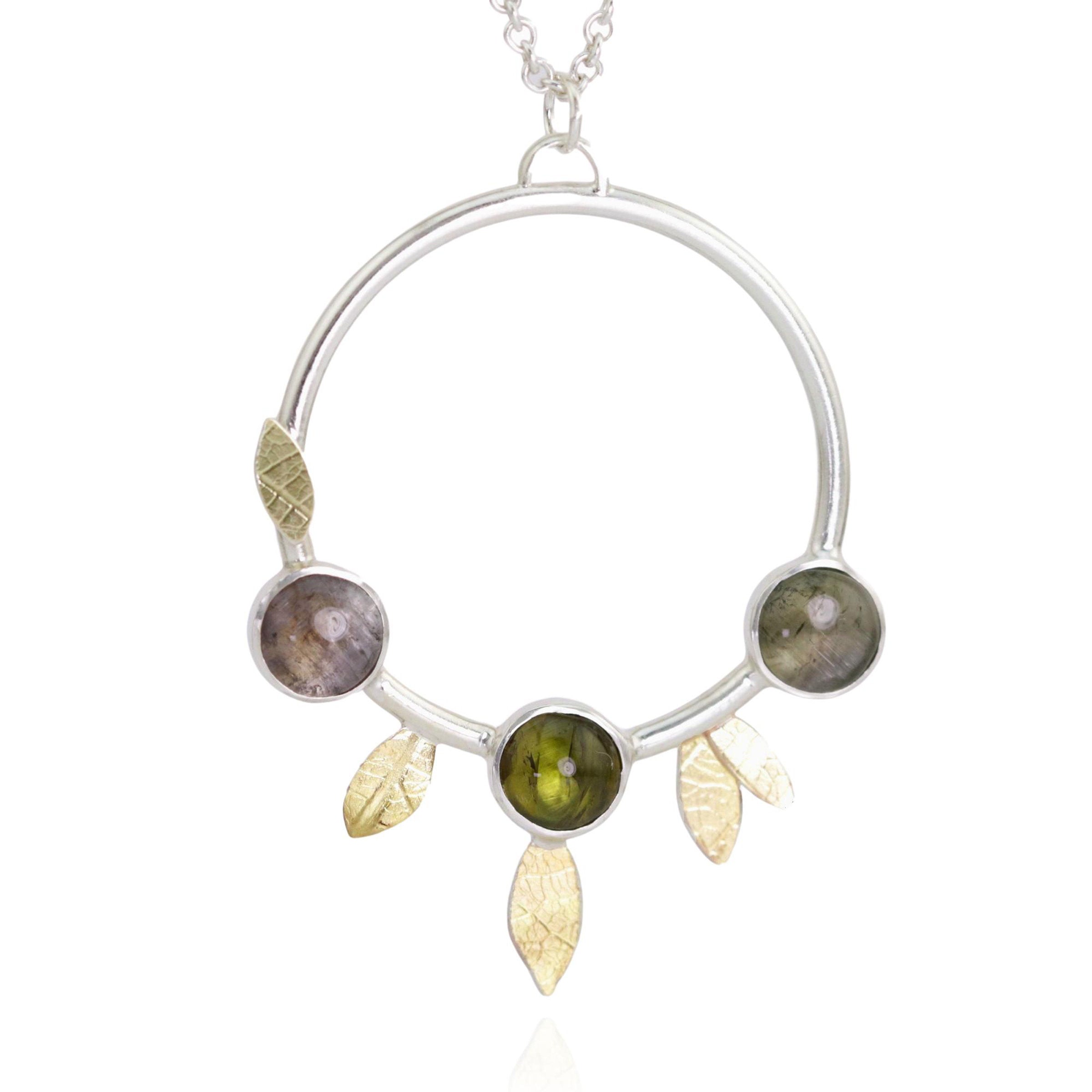 Mixed Metal Tourmaline Pendant