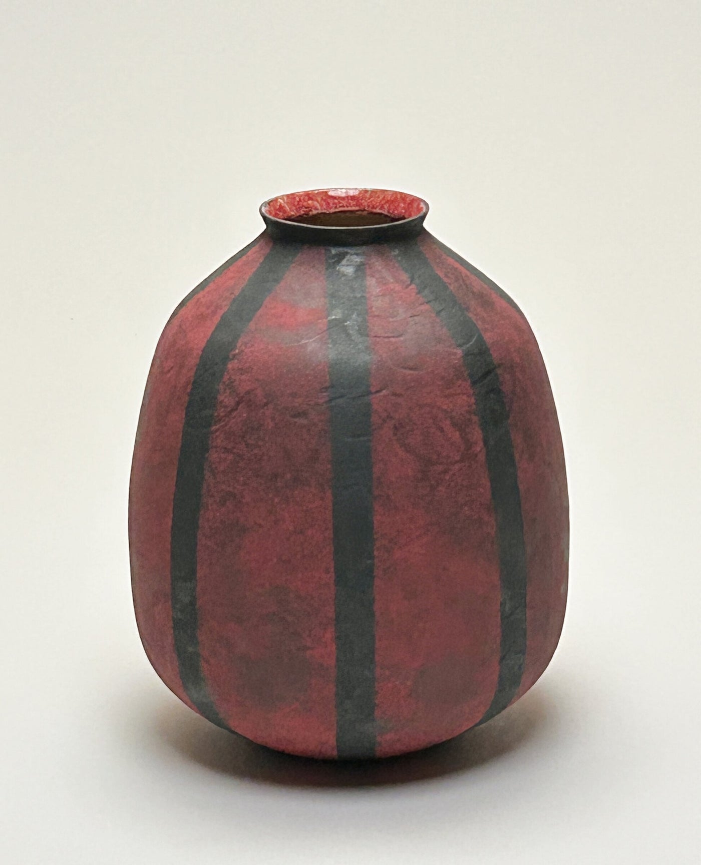 Black and Red Matte Vase