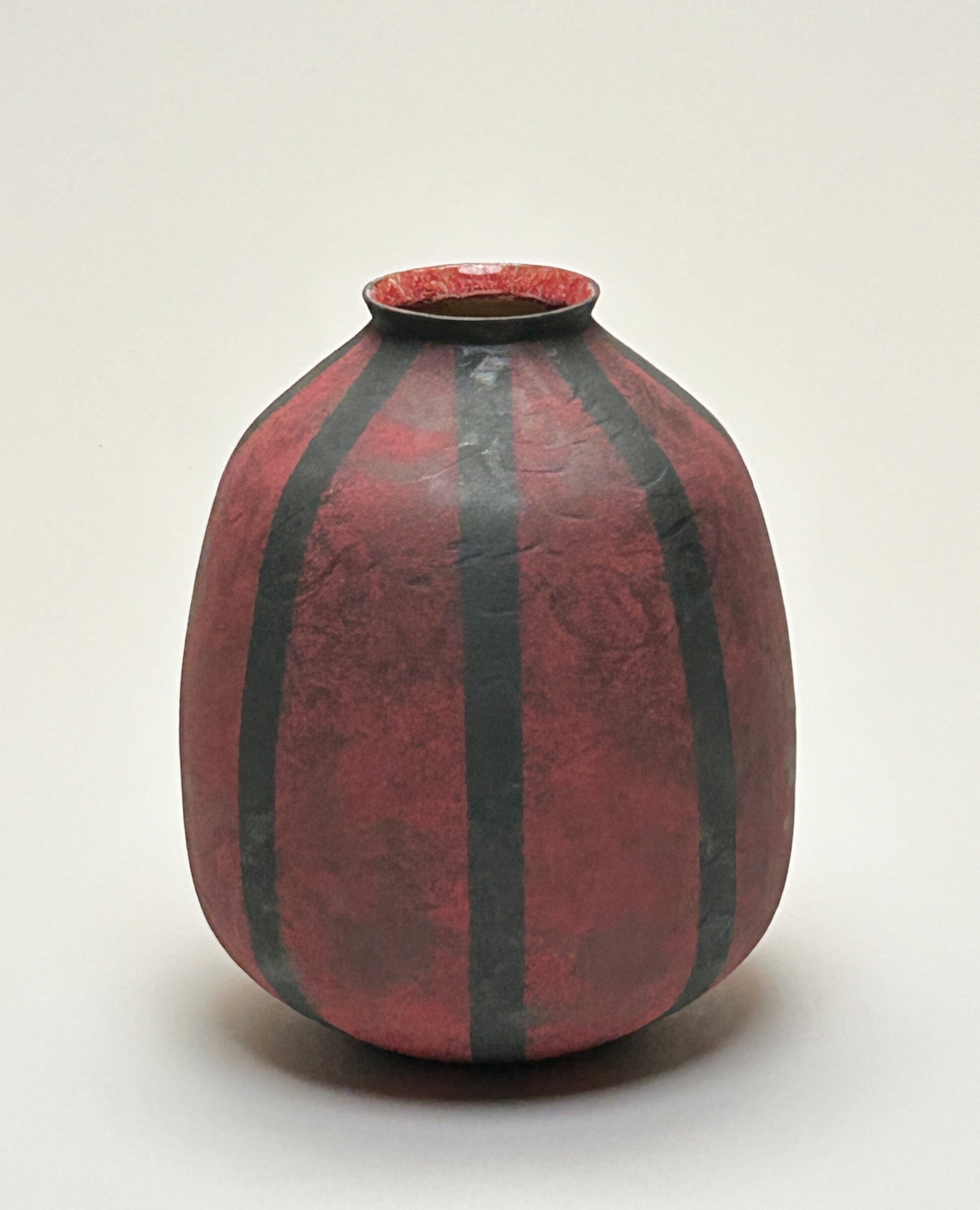 Black and Red Matte Vase