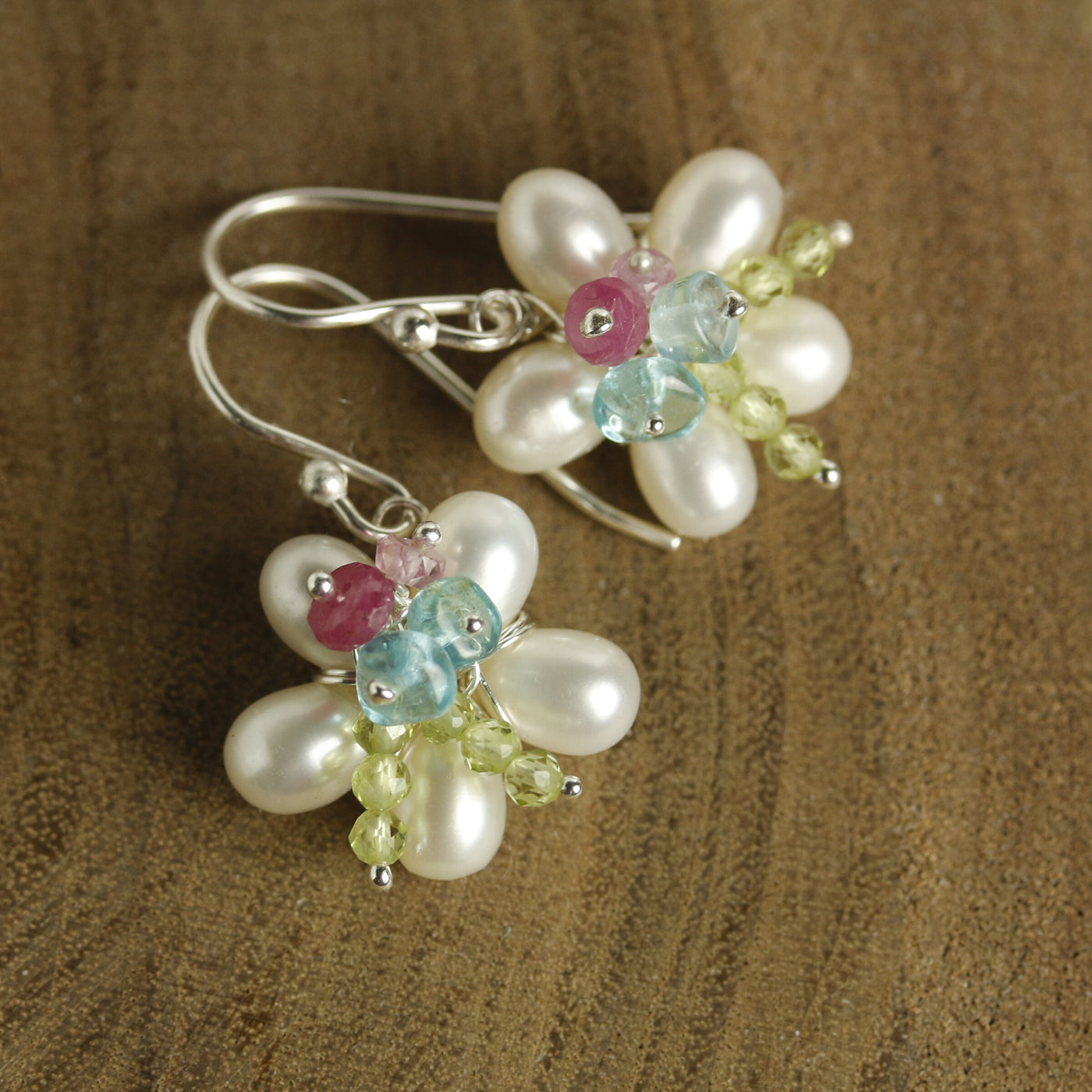 Pearl Flower & Spring Cluster Earrings