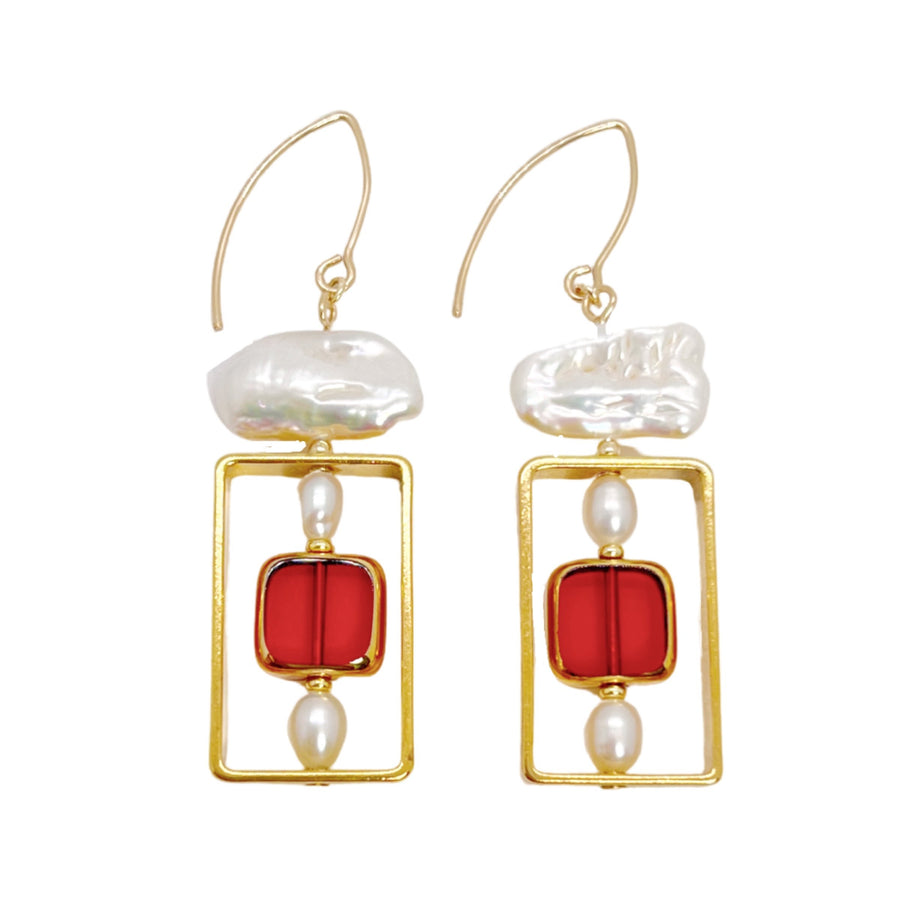 Art Pearl Earrings