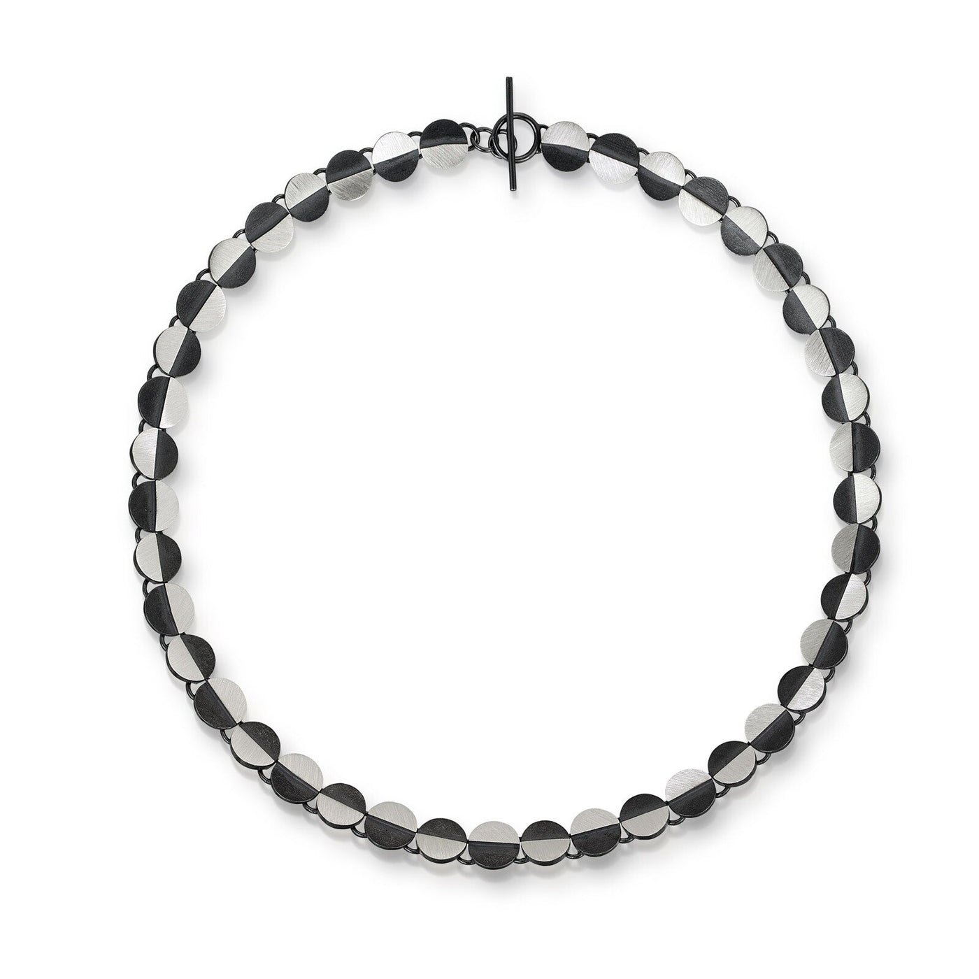 Half & Half Eclipse Circle Link Necklace