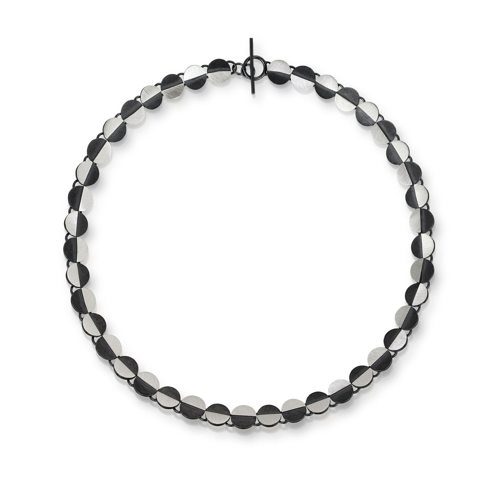 Half & Half Eclipse Circle Link Necklace