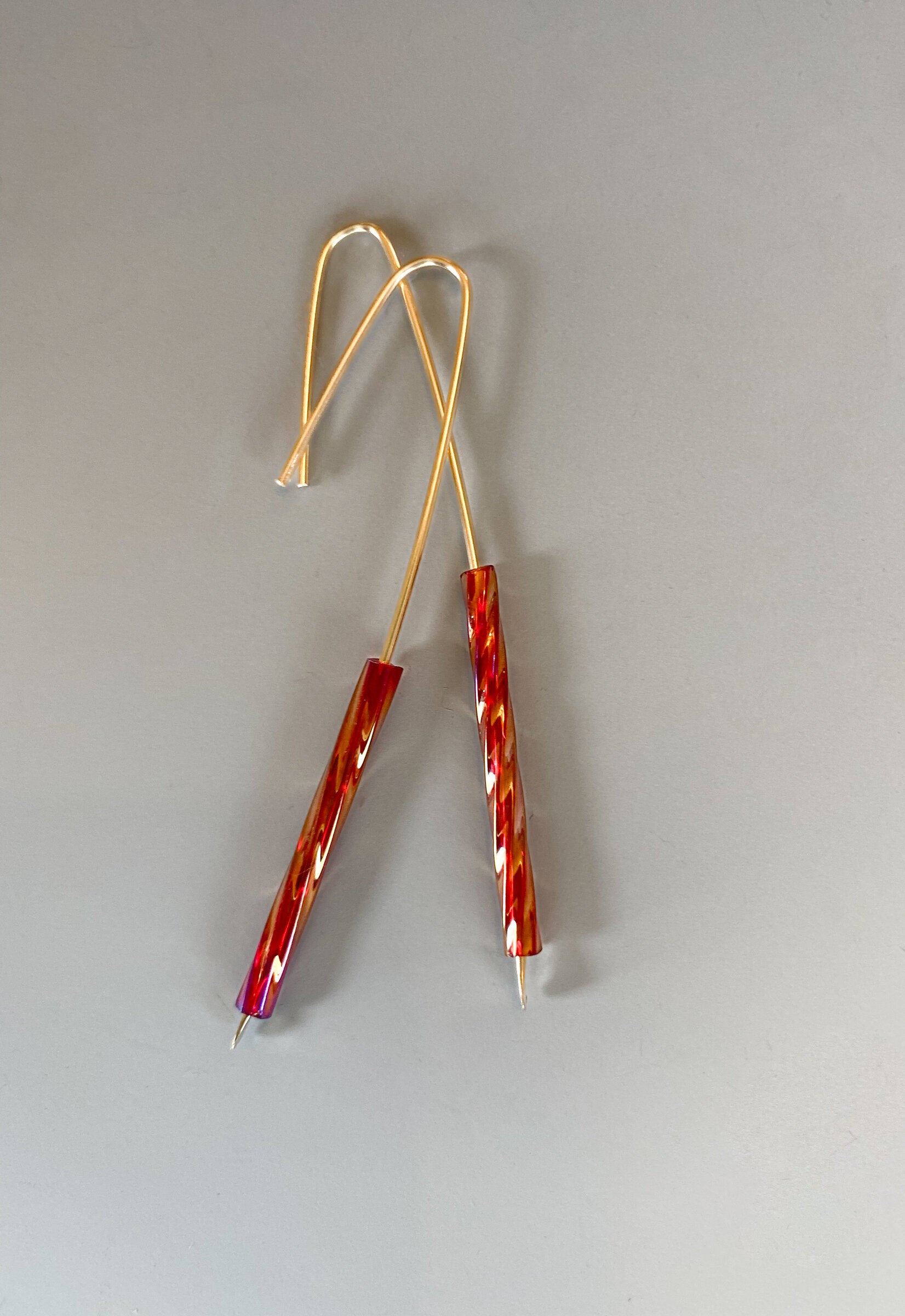 Simple Gold and Pink Earrings