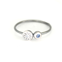 Blue Sapphire Ball & Stamp Ring