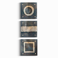 Silver and Gray Circle Line Square Metallic Wall Square Set