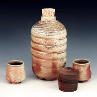 Stoneware Wood-Fired Decanter with Cups