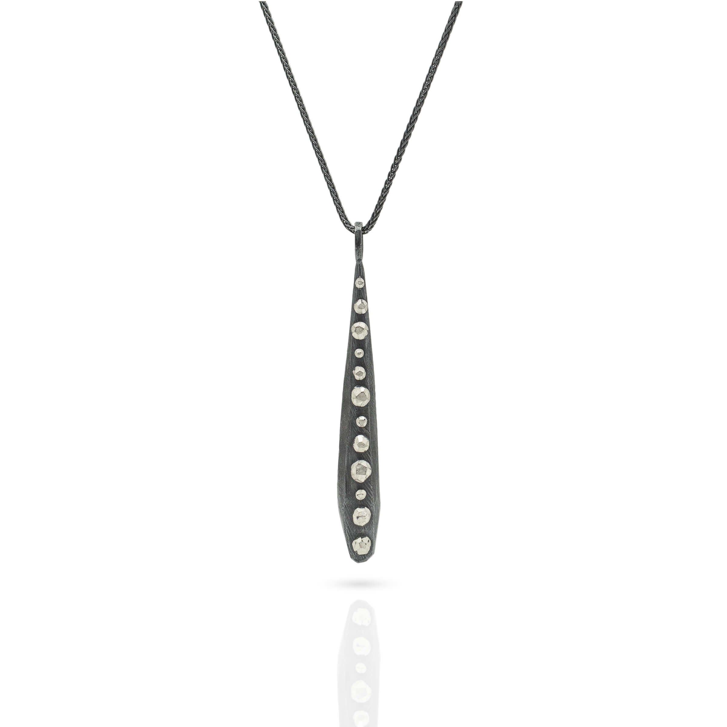 Faceted Rock Line Drop Pendant
