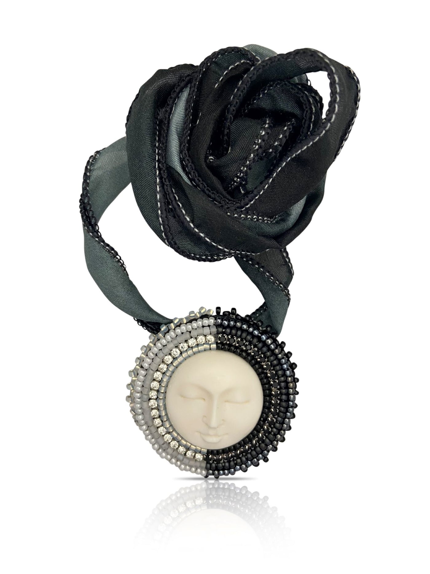 Night and Day Full Moon Pendant Necklace