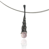 Oxidized Silver with Rose Quartz