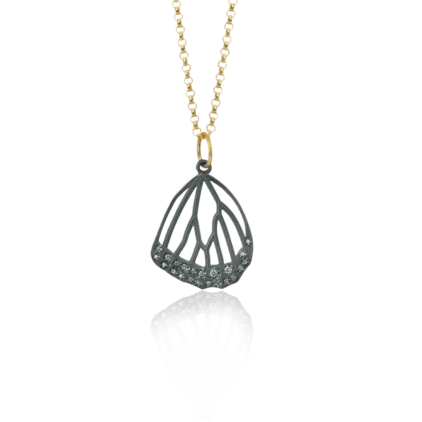 Skeletal Monarch Bottom Wing Necklace