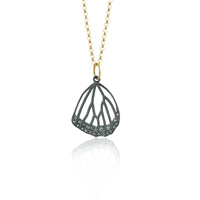 Skeletal Monarch Bottom Wing Necklace