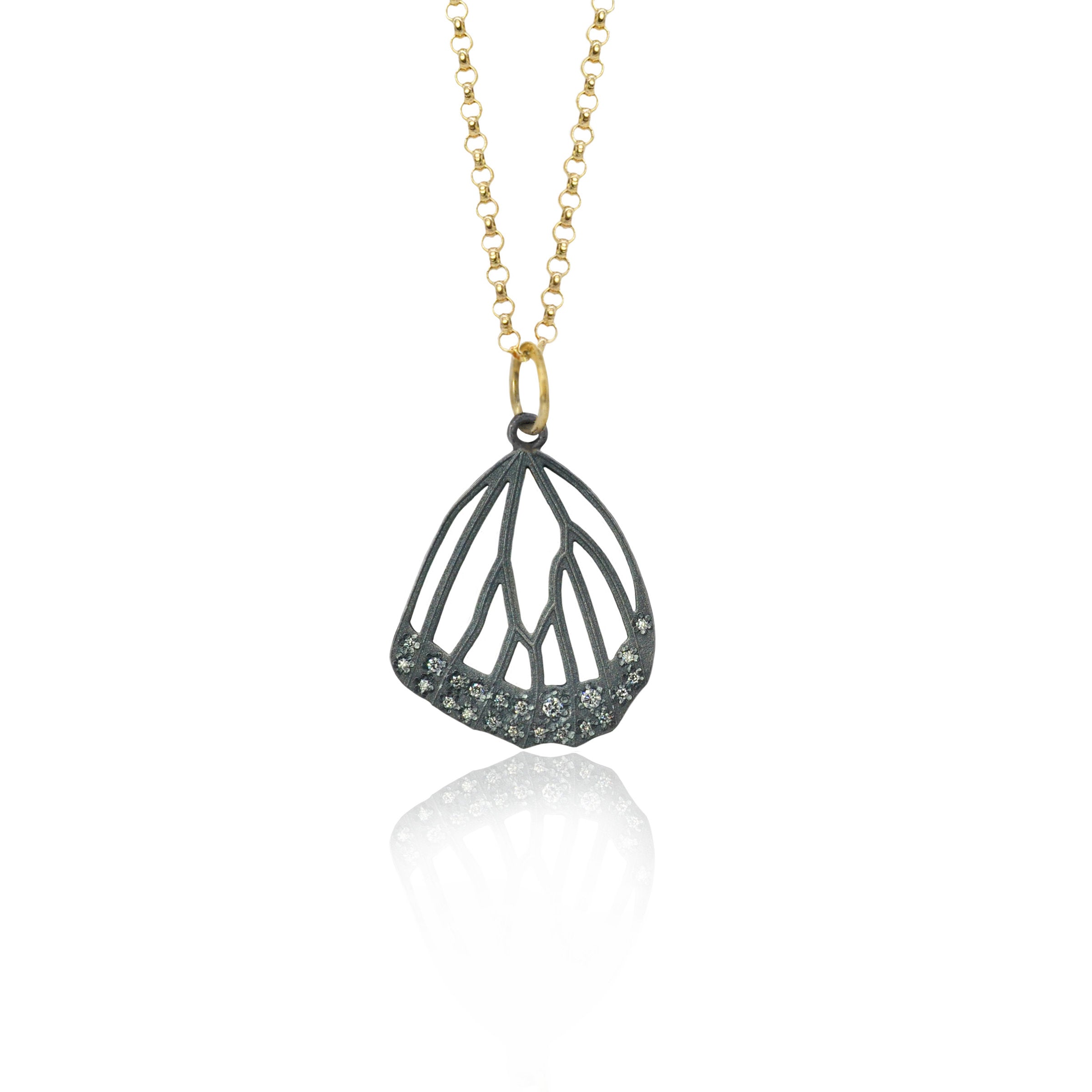 Skeletal Monarch Bottom Wing Necklace