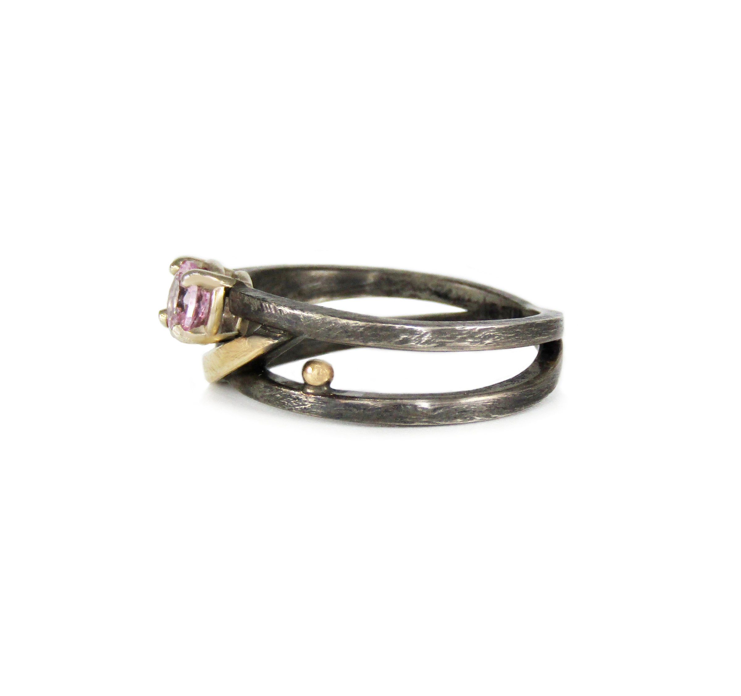 Open Design Pink Sapphire Ring