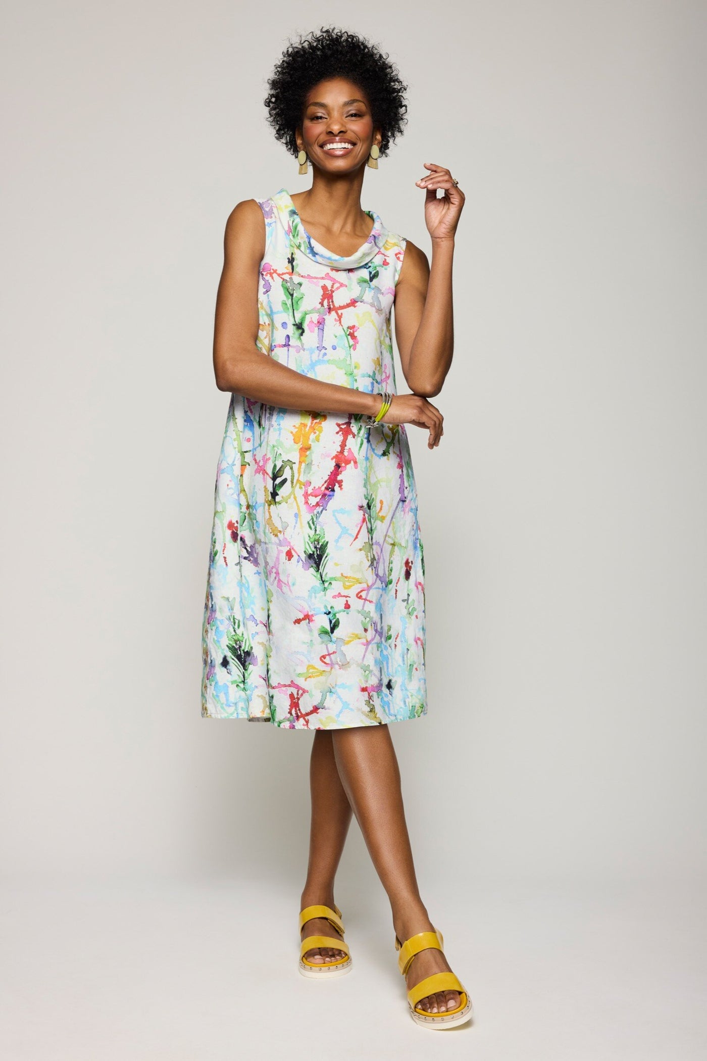 Linen Watercolor Dress