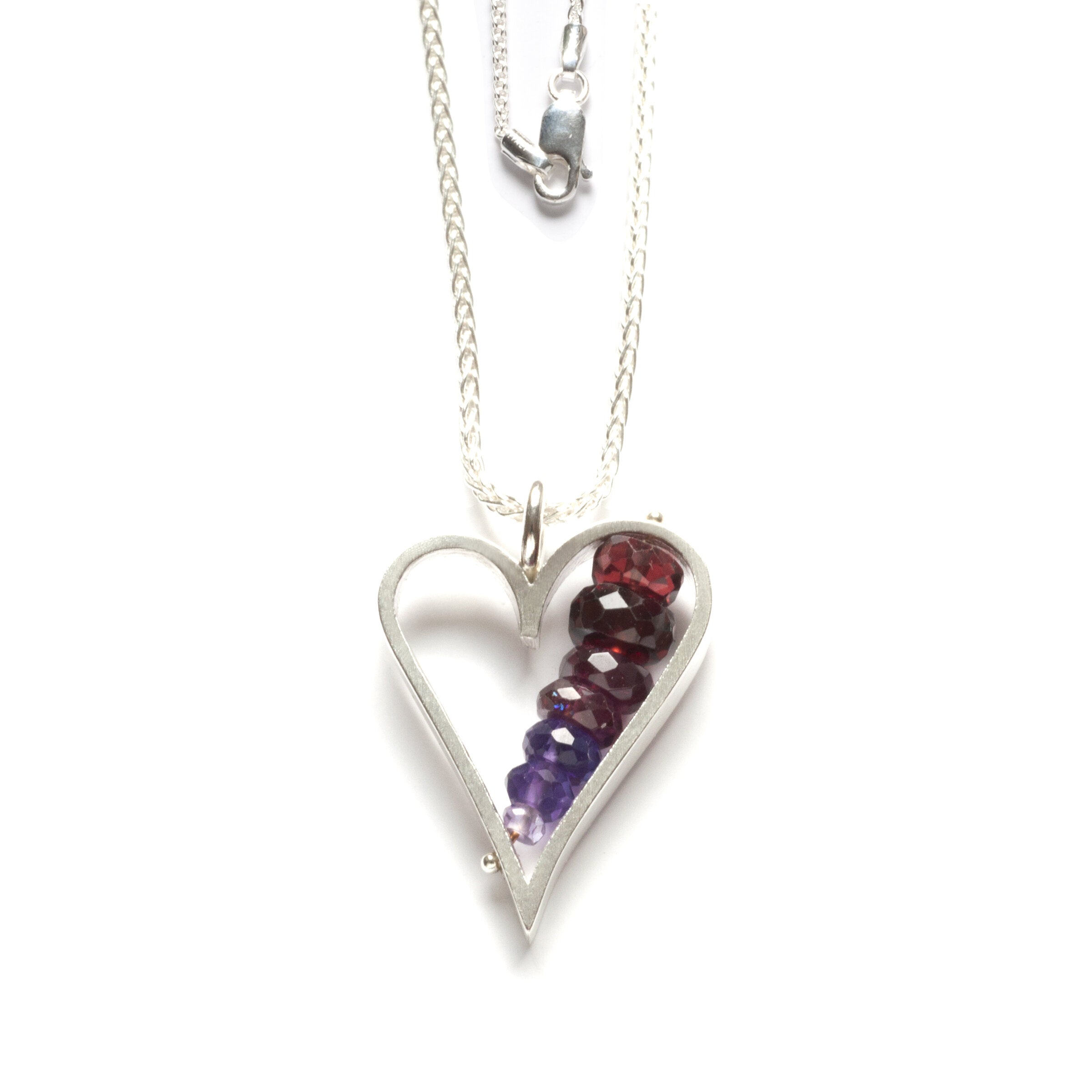Bright Silver, Garnet & Amethyst