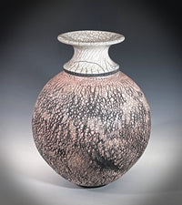Pink Glacier Raku Vase