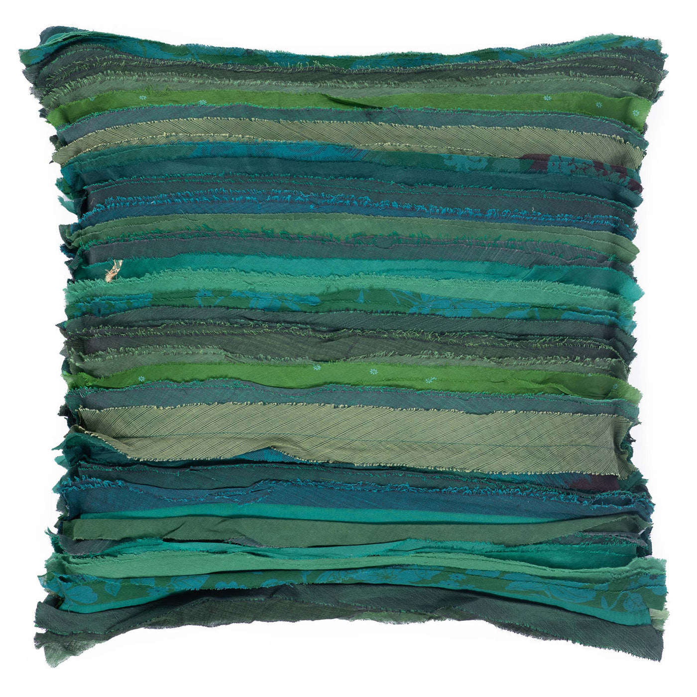 Green Wavy Stripe Vintage Patch Pillow