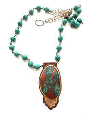 Winter Reds and Blues Necklace