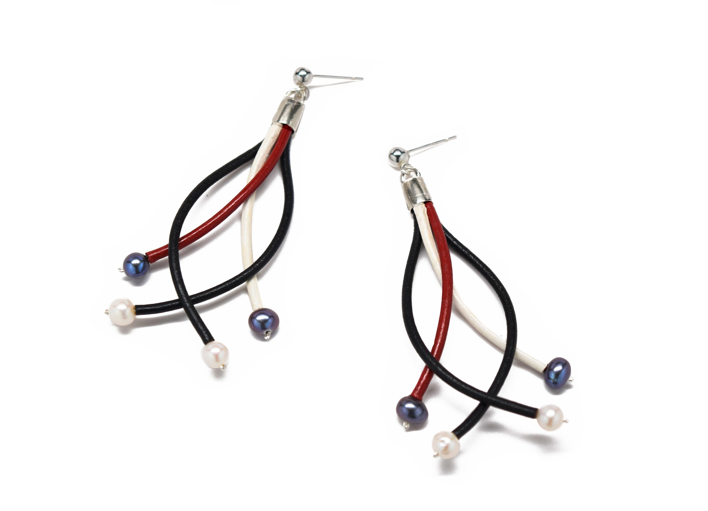 Long Four Pearl Earrings