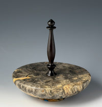 Vessel Turned from Buckeye Burl and African Blackwood Finial