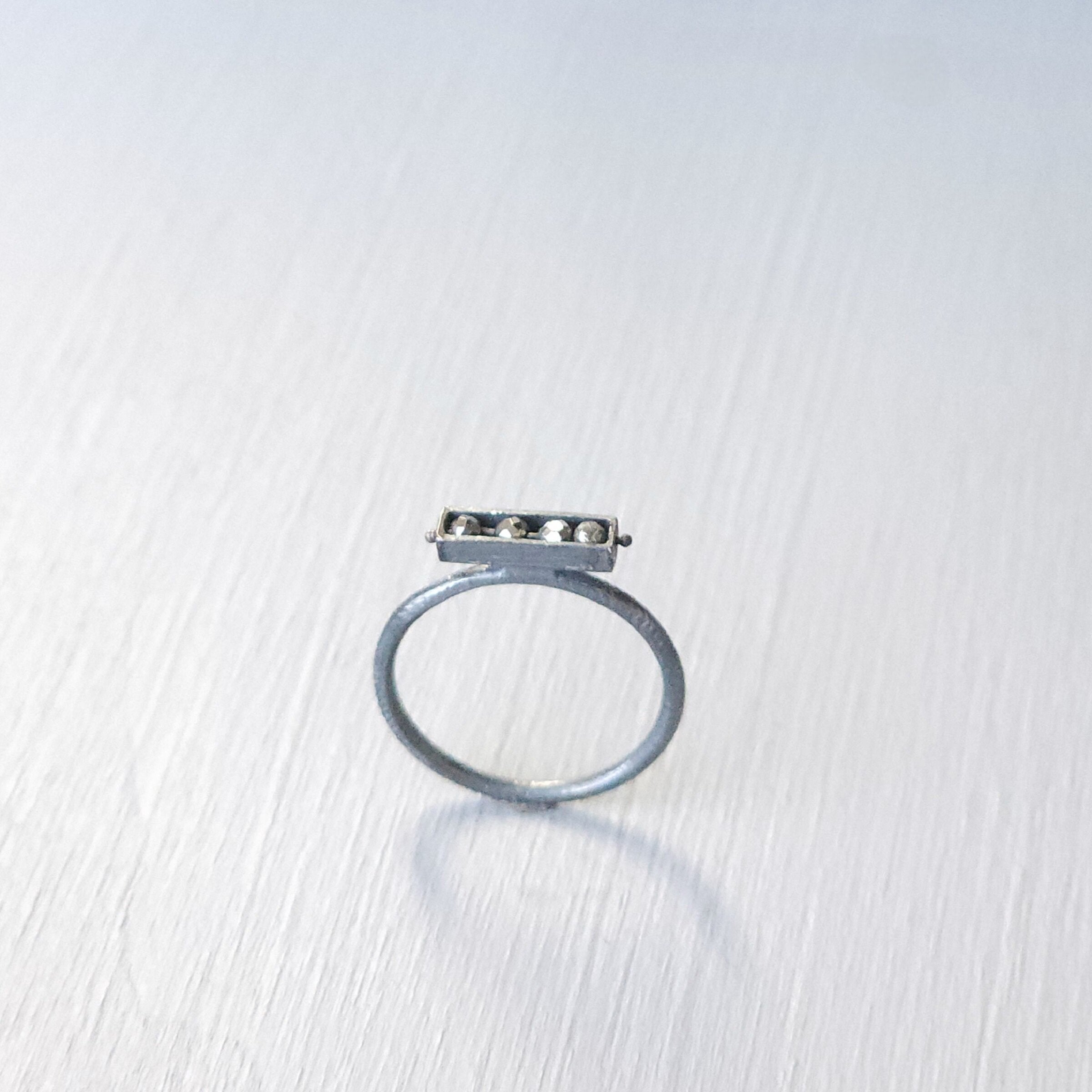 Horizontal Four Stone Segment Stacking Ring