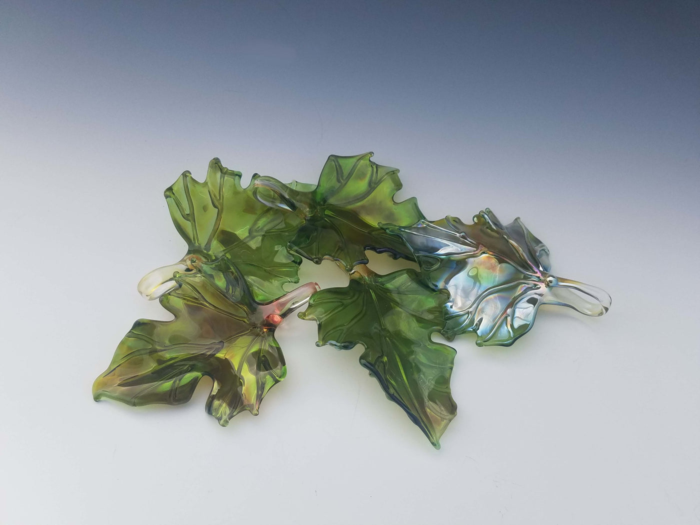 Set of Five Glass Leaves