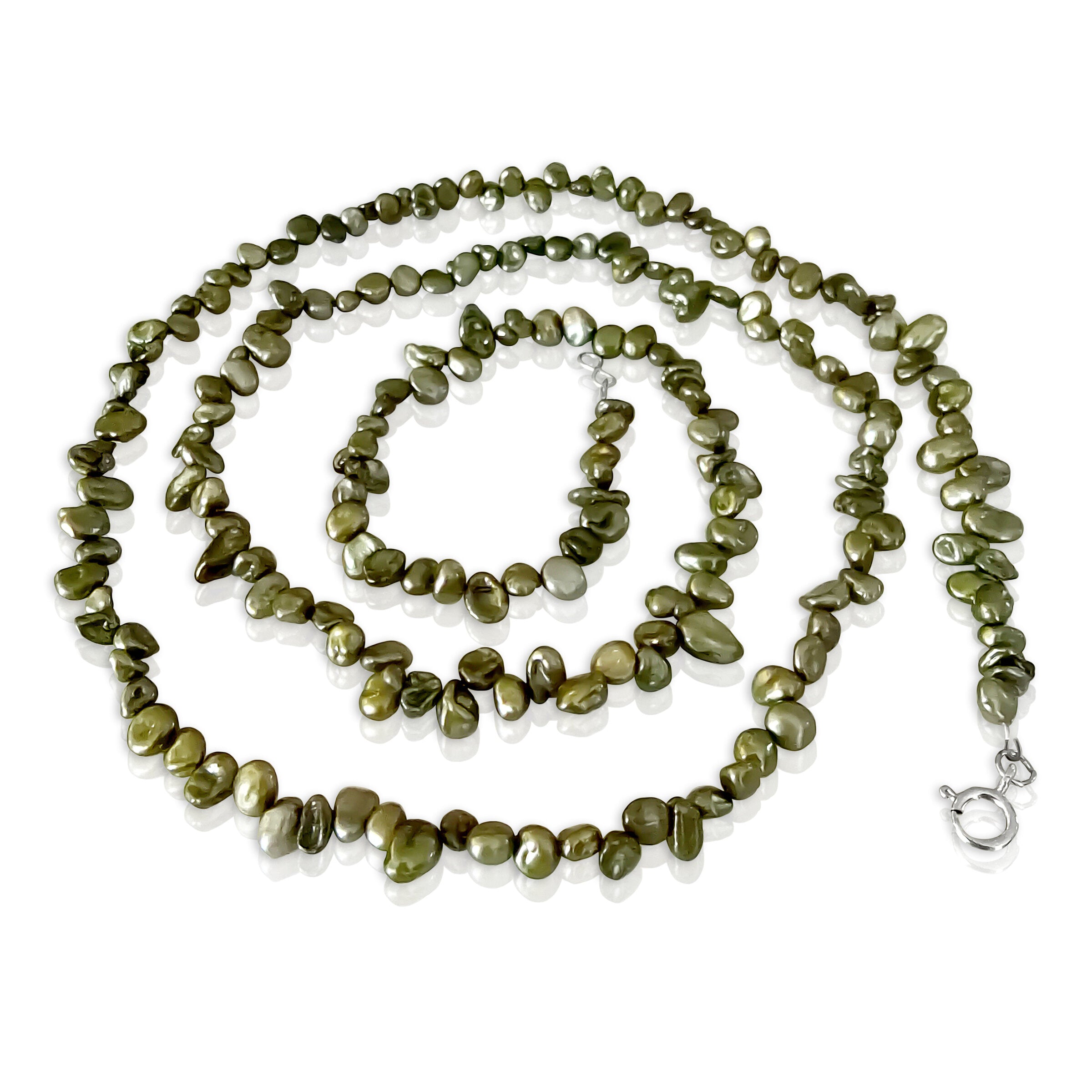 Long Rice Pearls Necklace