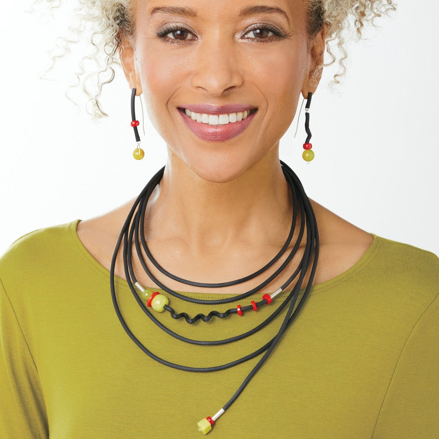 Lemon Jade and Coral Necklace